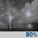 Wednesday Night: Showers and thunderstorms after 7pm. Mostly cloudy, with a low around 70. Southwest wind 10 to 20 mph, with gusts as high as 30 mph. Chance of precipitation is 80%. Wednesday Night: Showers And Thunderstorms